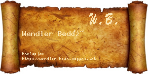 Wendler Bedő névjegykártya