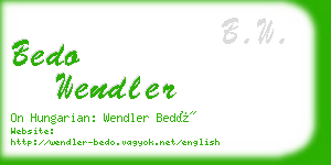 bedo wendler business card
